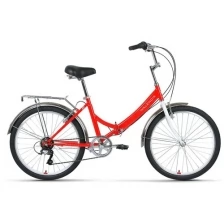 Велосипед FORWARD VALENCIA 24 2.0 (24" 6 ск. рост. 16") 2022, красный/белый, RBK22FW24077